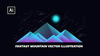Fantasy Mountains Vector Illustration | Adobe Illustrator Tutorial
