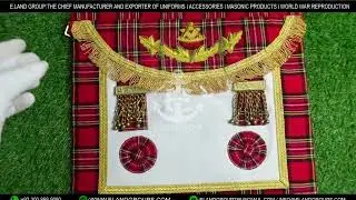 Masonic Regalia Master Apron, ROYAL ORDER OF SCOTLAND STEWART TARTAN APRON,
