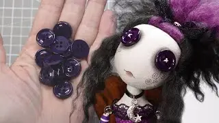 Making a Button Eyed GOTH GIRL Art Doll