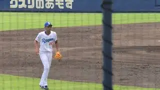【ウエスタンリーグ 優勝決定3連戦】中日ドラゴンズ 中村奈一輝選手がキャッチボール トリッキーな投げ方も披露 2025/9/26 ナゴヤ球場