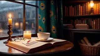 Rainy Coffee Shop Ambience with Relaxing Music - 4 Hours - Study - Relax - Sleep