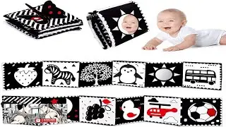 Black and White High Contrast Baby Toys 0-6 6-12 Months Soft Book Review