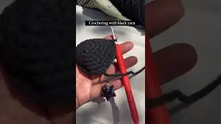 Crocheting with black yarn