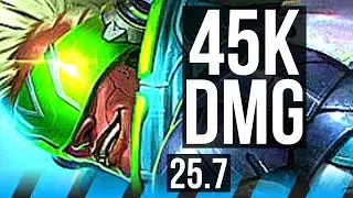 EKKO vs YASUO (MID) | Legendary, 2100+ games, 6 solo kills, 45k DMG, 21/4/6 | NA Grandmaster | 25.7
