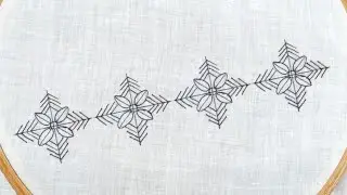 Simple Flower Border Embroidery Design for Dress (Hand Embroidery Work)