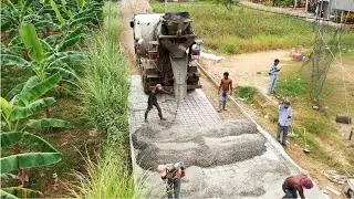 Incredible Concrete road Construction Building In Village - Amazing Foundation Construction Works
