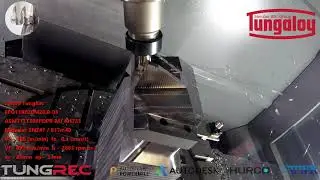 Full width slot in EN24T with 20mm TungRec 5mm DOC using PowerMill