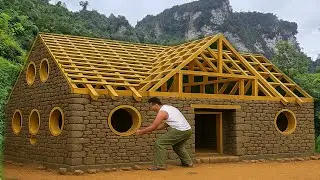 CEO Jack builds house alone in the forest - Theperfect combination of stone and wood