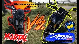DOMINAR 400 VS TVS APACHE RTR 310 | BATALLA EPICA | CARRERA | DRAG RACE | ft @EseBiker