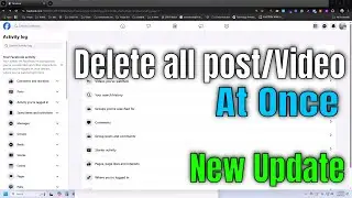 How to delete all post from Facebook page at once (Facebook New Update)