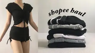 loungewear affordable SHOPEE try-on haul (tank tops, shorts & sets)
