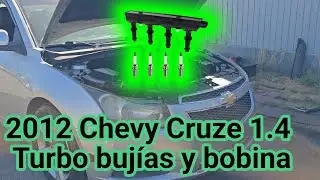 2008-2016 Chevy Cruze 1.4 como cambiar bujías y bobina (how to replace spark plugs and coil)