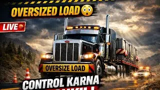 OVERSIZED LOAD 😱 | Peterbilt Black Flatbed Power 💪 | Dangerous Truck Simulator LIVE