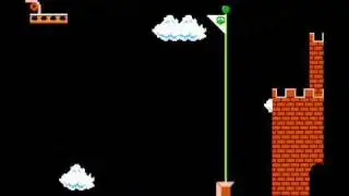 Super Mario Bros: jump over the flagpole