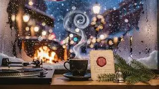 Snowfall Through Amber Glass - Christmas Eve Jazz #Snowfall #CandlelightJazz #WinterNight
