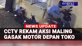 CCTV Rekam Aksi Maling Gasak Motor di Depan Toko Manukan Surabaya!
