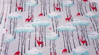 grey Christmas deer fabric by Michael Miller