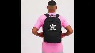 ADIDAS Originals Adicolor Taped Logo Backpack Black White | Accessories | FootAsylum