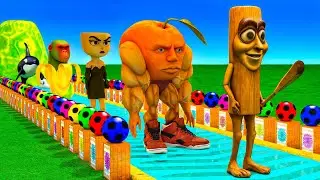 Long Slide Game With Cow Elephant Gorilla Hippopotamus Tiger - 3d Animal Game - Funny 3d Animals