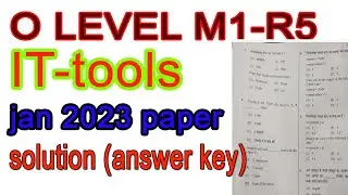 o level m1 r5 it tools  jan 2023 paper solution