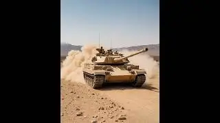 BATTLE TAN TANK IN THE HOT DESERT SAND 2025