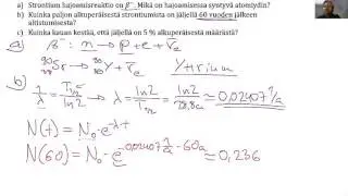 Moderni fysiikka  - ydinfysiikka teht. 7 - radioaktiivinen laskeuma