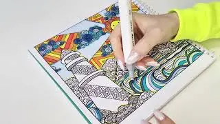 Day 5: 🎨coloring book |🌞smile of the sun |(asmr painting)