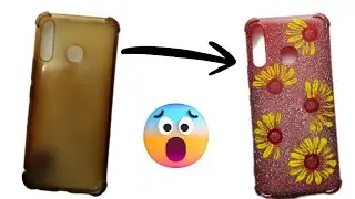 Don't Throw Away Your Old phone case 📲 🌼 || Reuse old Mobile cover || DIY Mobile cover painting 🎨🖌️•