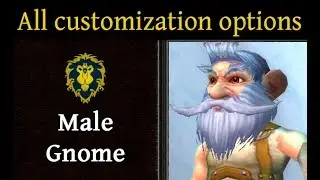 All Customization Options: Male Gnome [7/16] with Race Theme music (Classic WoW)