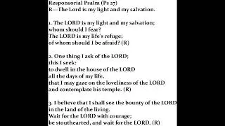 Psalm 27 -- The Lord is my light and my salvation