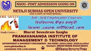 NSOU-PIMT VOCATIONAL COURSES II DIPLOMA IN FIRE SAFETY & SECURITY MANAGEMENT (DFSSM) II