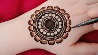 Vasant Panchami simple mehndi design for eid front hand Saraswati