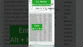 Excel Pro Tip: Use Alt + H + B + A for Perfect Borders!