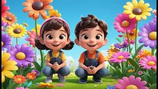 Seven Little Flowers Blooming Bright | Fun Counting & Nature Song for Kids | Colorful Learning Rhyme