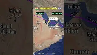 NEW DELHİ to İSRAEL Flight Route Airbus A380 Emirates #airbusa380 #aviation #travel #flight #4k