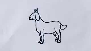 Goat drawing/How to draw a goat/Goat drawing easy step by step/Animal drawing @SimpleLineDrawing 