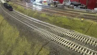 The B.M.Rly.S on OO Gauge Layout - The BACHMANN is, GWR Modified Hall 4-6-0 with The x3 Coaches.