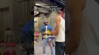 Lebron James and Victor Wembanyama link up at NBA Summer League with Savannah and Zhuri #shorts