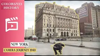 [ 4k, colorized, 60fps ] A Camera Journey to New York 1940