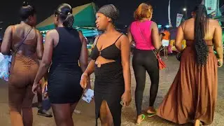 Thick And Curvy Africa Baddies Turn Heads at Night 🇬🇭 | Kumasi Ghana Nightlife Walk