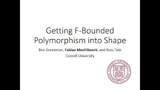 Getting F-Bounded Polymorphism into Shape
