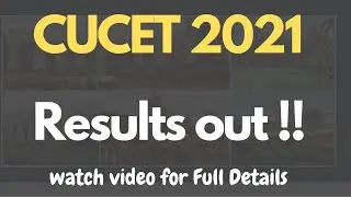 CUCET  RESULTS OUT ||  CUCET || 2021 || NTA ||