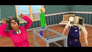 Scary Teacher 3D Animation - Baldi's Vs Miss T, Ice Cream 3 Running away from Granny