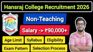 Hansraj College Delhi Non Teaching Recruitment 2026 || 10th&ndash;PG || 41 Vacancies || Apply Online ||