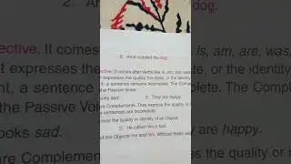 Chapter 1sentence of class 7 pc wren grammar object and complement explanation