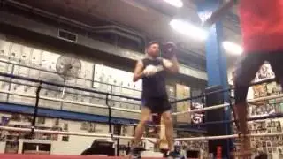 Liam McGeary on pads