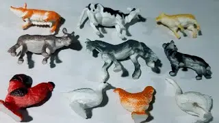 farm animals rescue horse, dog, cow, goat, pig, cock, hen, duck | toys of kids