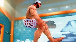 RASHID (Makaimura Underwear) vs BLANKA - Street Fighter V Champion Edition MOD 4K