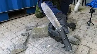 APO-1S  - SURVIVAL LILLY KNIFE - ZOMBIE BLOOD - DESTRUCTION TEST - UNTIL IT BREAKS - AUS8 STEEL