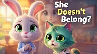A Small Cat in a Rabbit&rsquo;s World 🐱🐰 #ai #cartoon #cutecat #rabbit #cat 